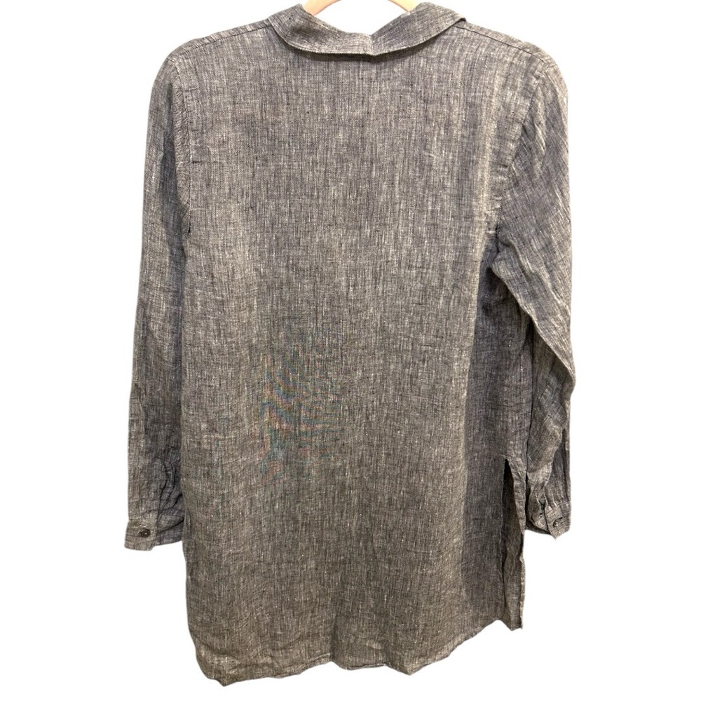 J. Jill Love Linen Gray Button down clinic size XS EUC T0800 - Picture 2 of 10